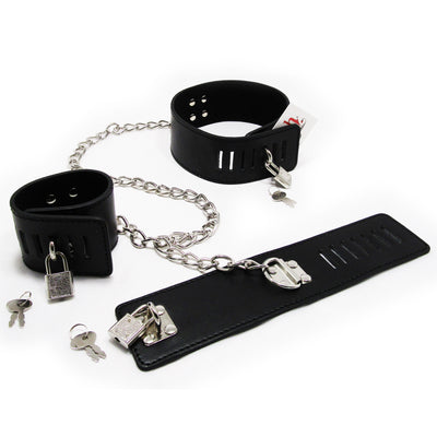 Fetish Pleasure Play Collar w/Wrist Restraints