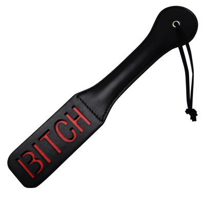 Fetish Pleasure Play Black BITCH Paddle
