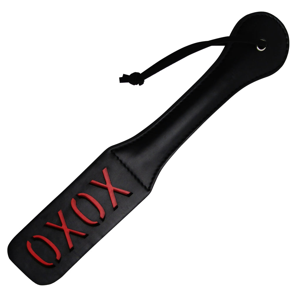 Fetish Pleasure Play Black XOXO Paddle