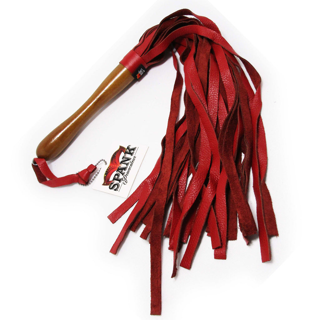 Spank Provocateur Wood Handle Red Flogger