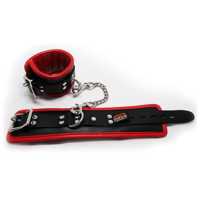 Spank Provocateur Red/Black Plush Leather Cuffs