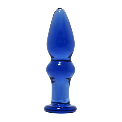 Glass Erotic Play Blue Beaded Probe