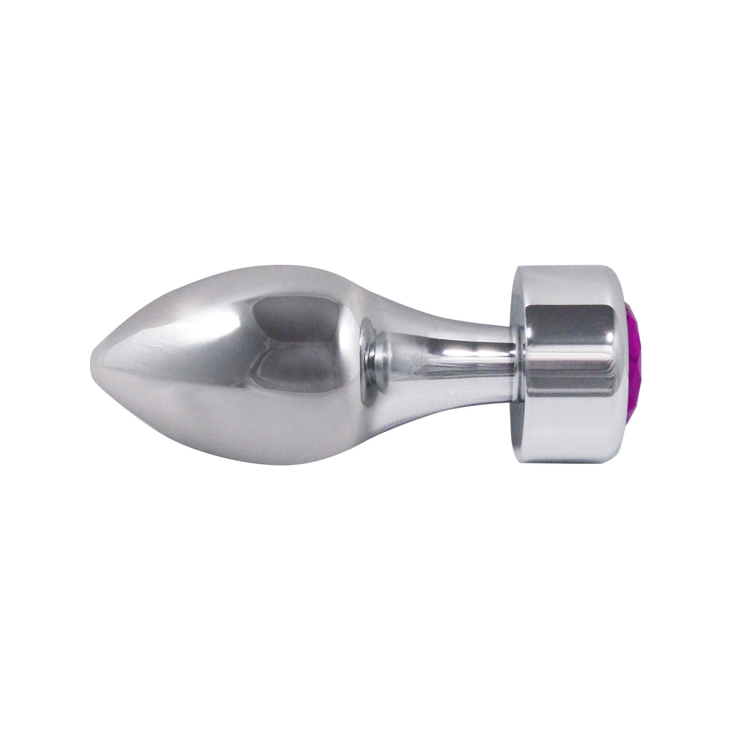 Get the Metal Pleasure Play Silver Anal Plug with Purple Only at Castle Megastore Get the Metal Pleasure Play Silver Anal Plug with Purple Only at Castle Megastore
