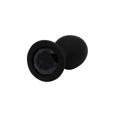 Fetish Pleasure Play Small Silicone Black Jewel Butt Plug