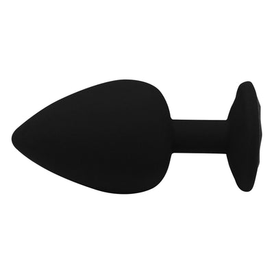Fetish Pleasure Play Large Silicone Black Jewel Butt Plug