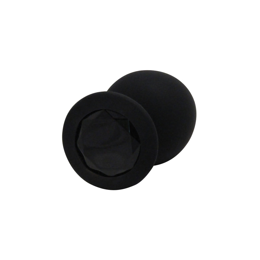 Fetish Pleasure Play Large Silicone Black Jewel Butt Plug