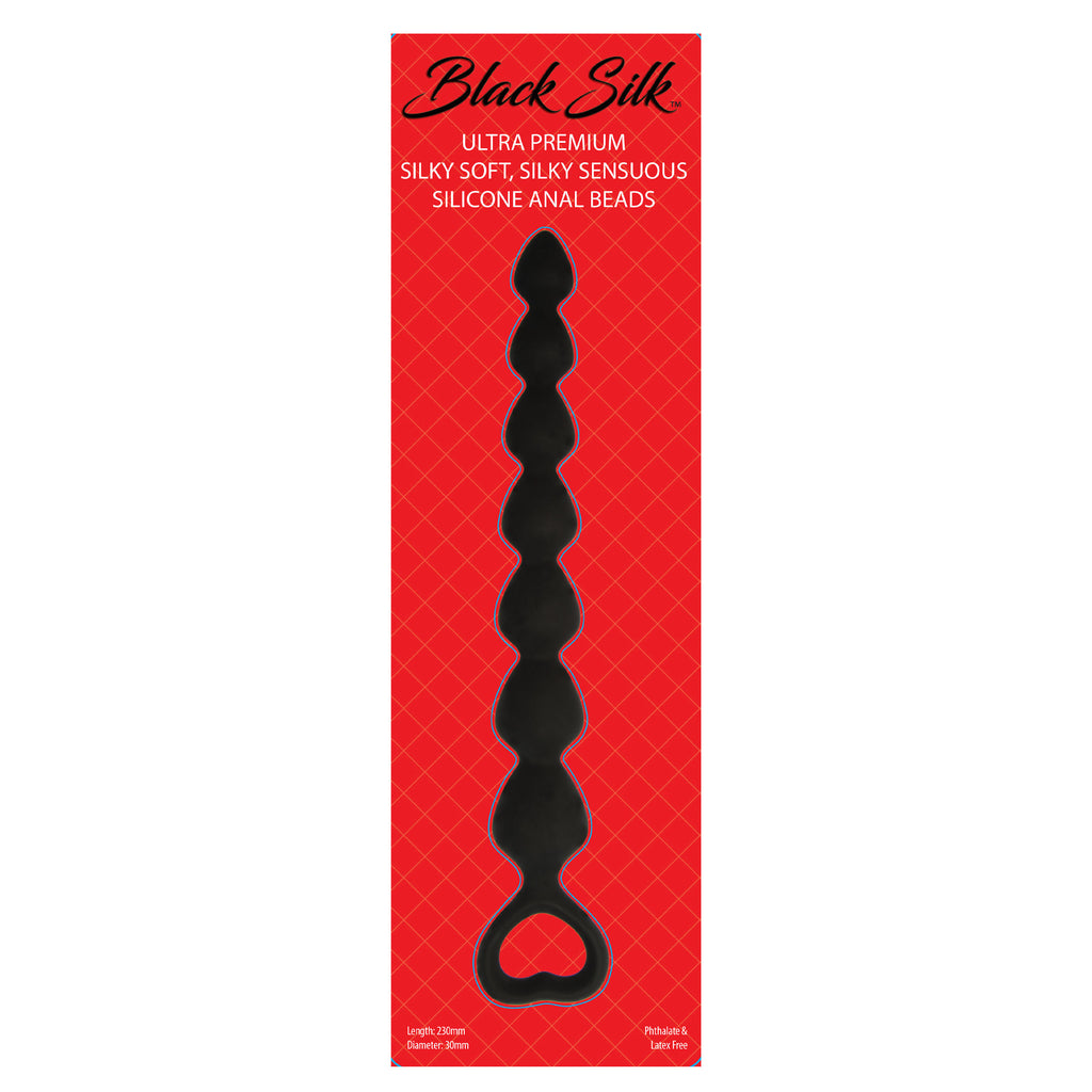 Black Silk Medium Anal Beads