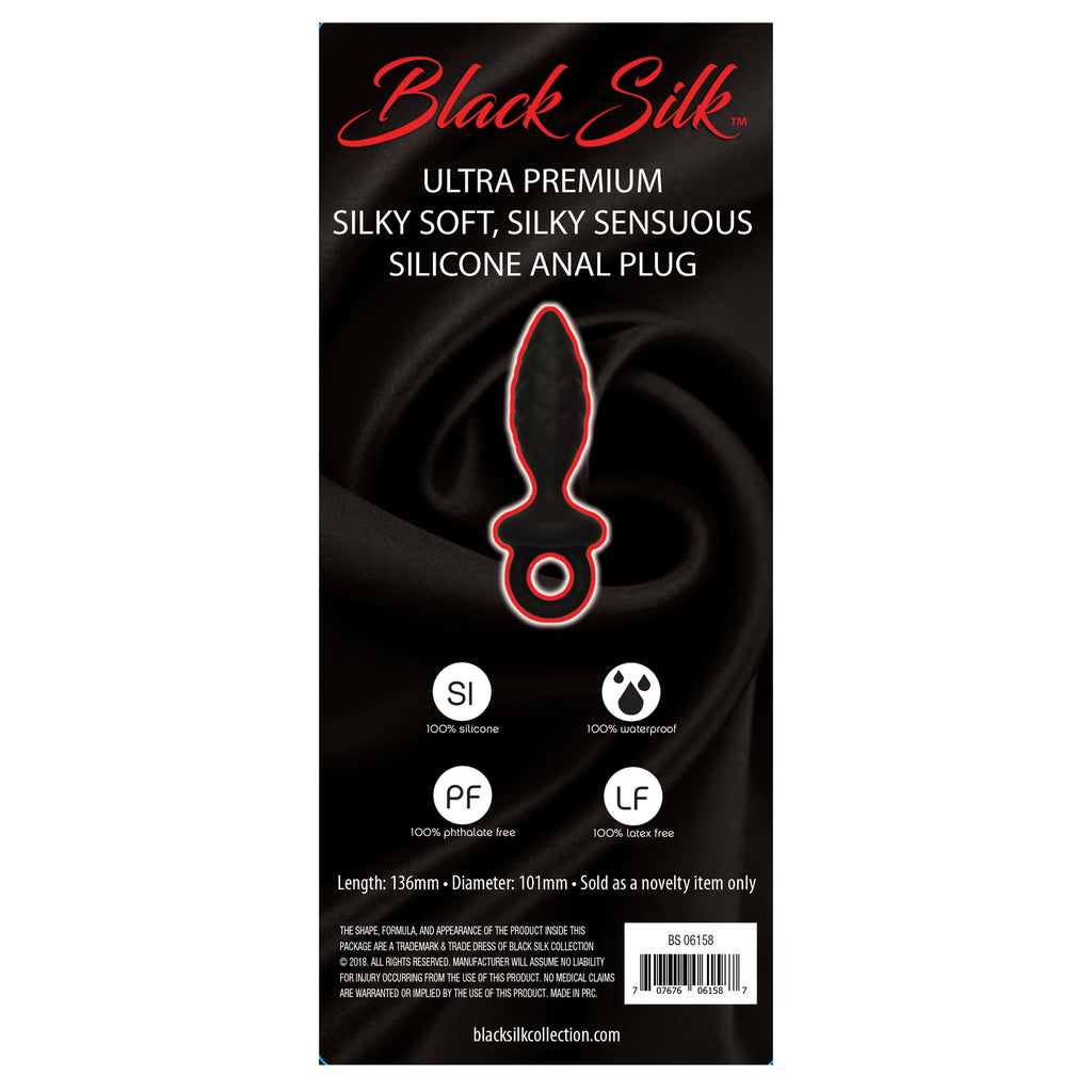 Black Silk Medium Anal Plug