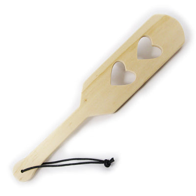 Fetish Pleasure Play 2 Hearts Wood Paddle