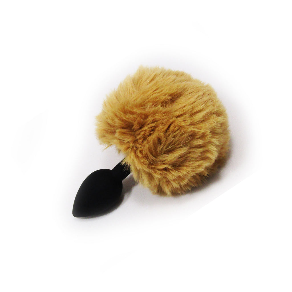 Fetish Pleasure Brown Play Bunny Tail Silicone Plug