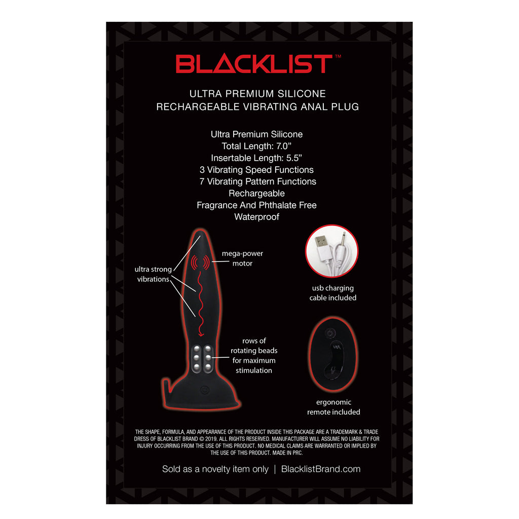 Get the Blacklist Anal Plug RC Only at Castle Megastore Get the Blacklist Anal Plug RC Only at Castle Megastore