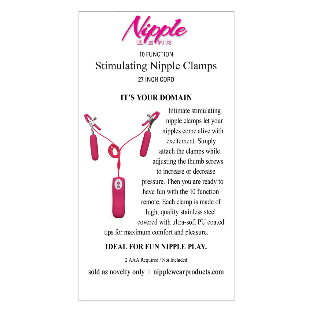 Nipple Wear Stimulating Nipple Clamps - Pink
