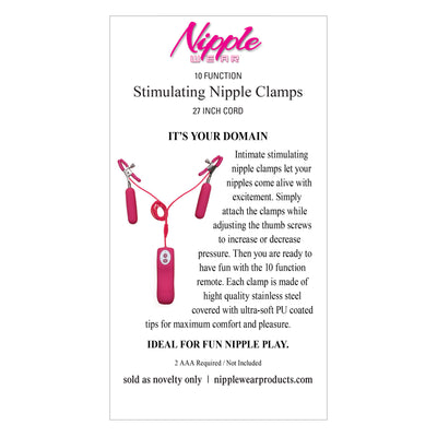 Nipple Wear Stimulating Nipple Clamps - Pink