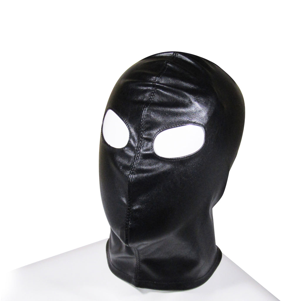 Fetish Pleasure Play Black Open Eye Confine Hood