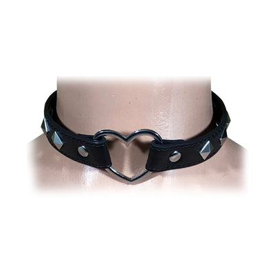 Fetish Pleasure Play Heart-Ring Collar