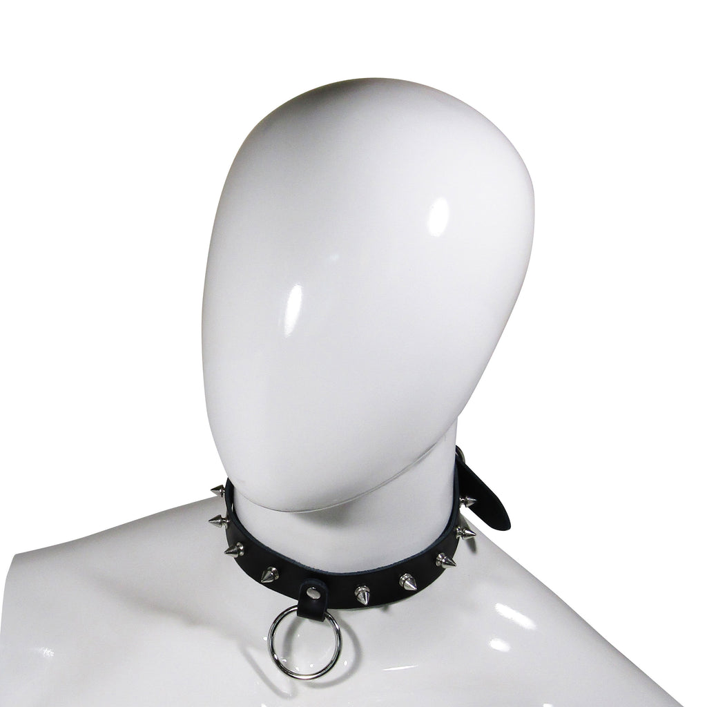 Fetish Pleasure Play Black Studded Collar