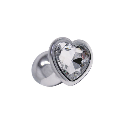 Fetish Pleasure Play Small Heart Plug w/Clear Jewel