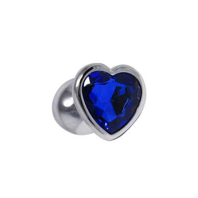 Fetish Pleasure Play Small Heart Plug w/Blue Jewel