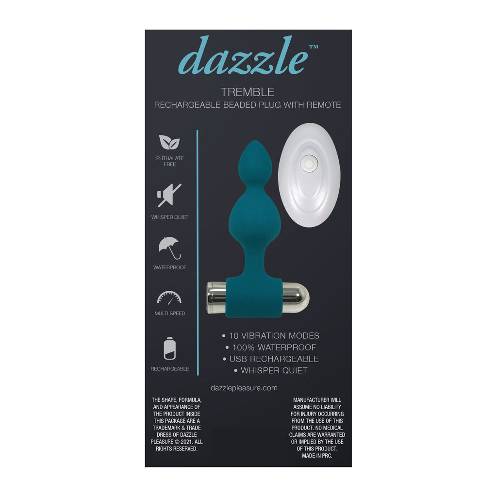 Dazzle Teal Tremble Butt Plug