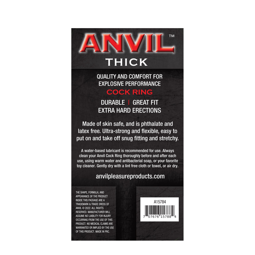 Anvil Black Thick Cock Ring