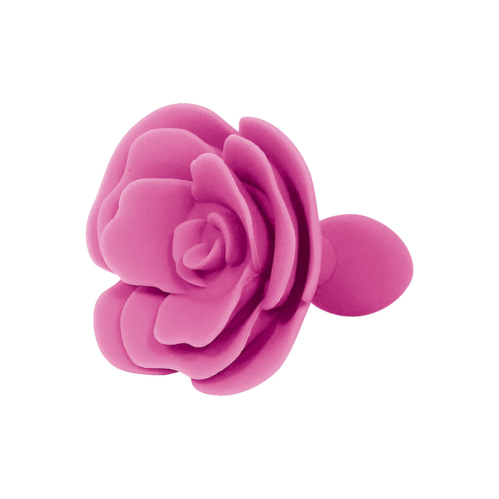 Pink Rose Silicone Butt Plug