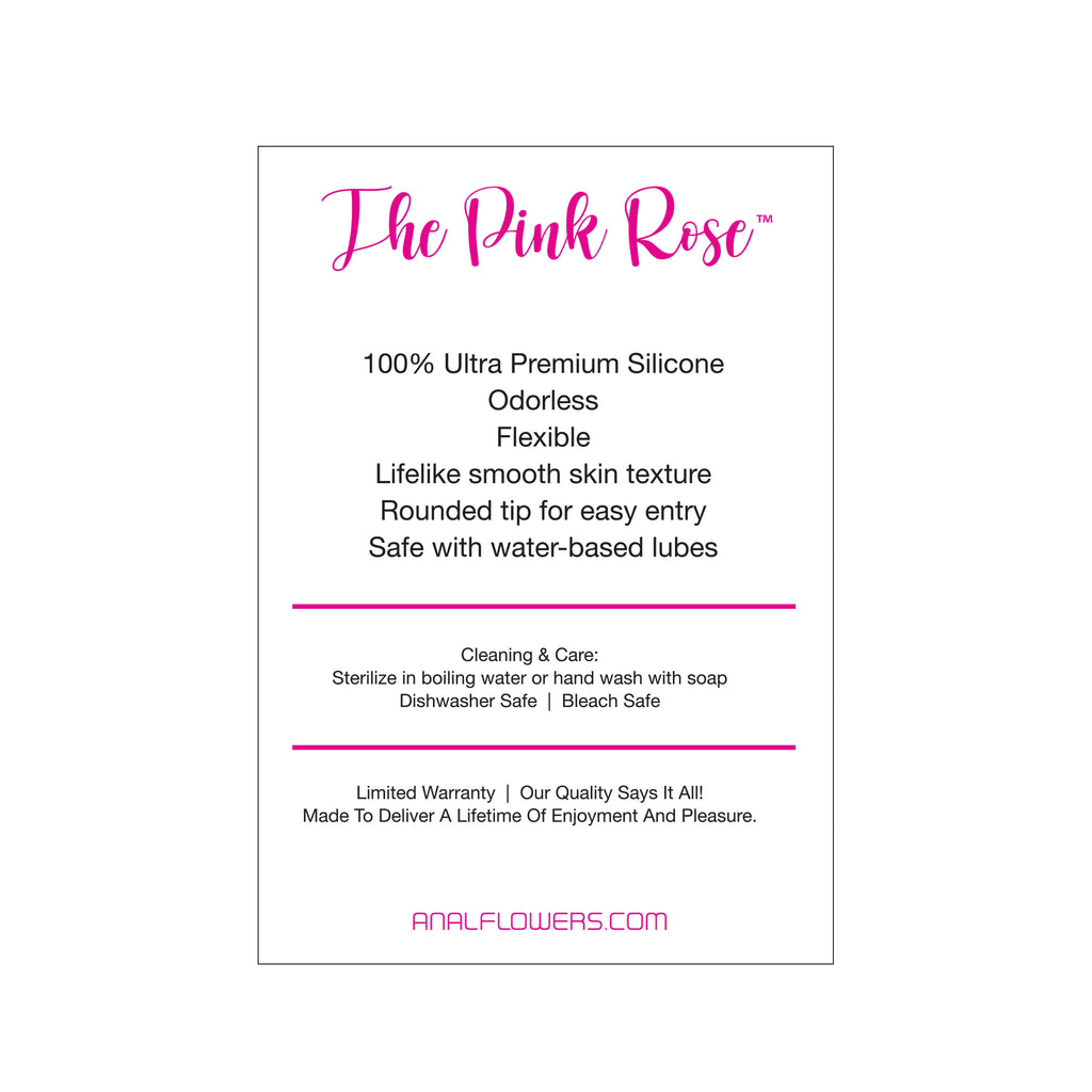 Pink Rose Silicone Butt Plug