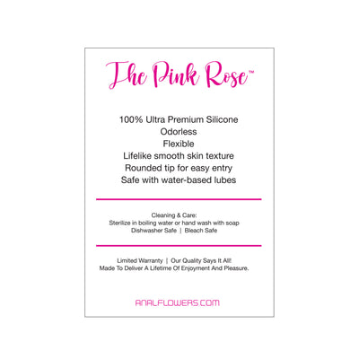 Pink Rose Silicone Butt Plug
