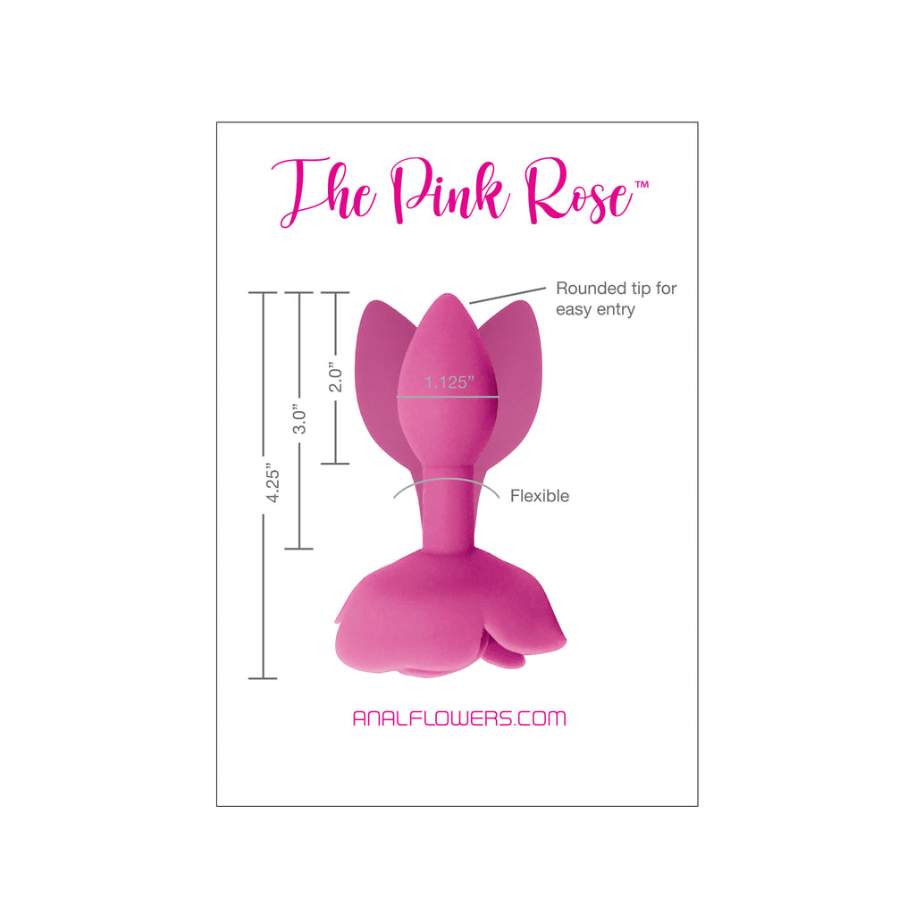 Pink Rose Silicone Butt Plug