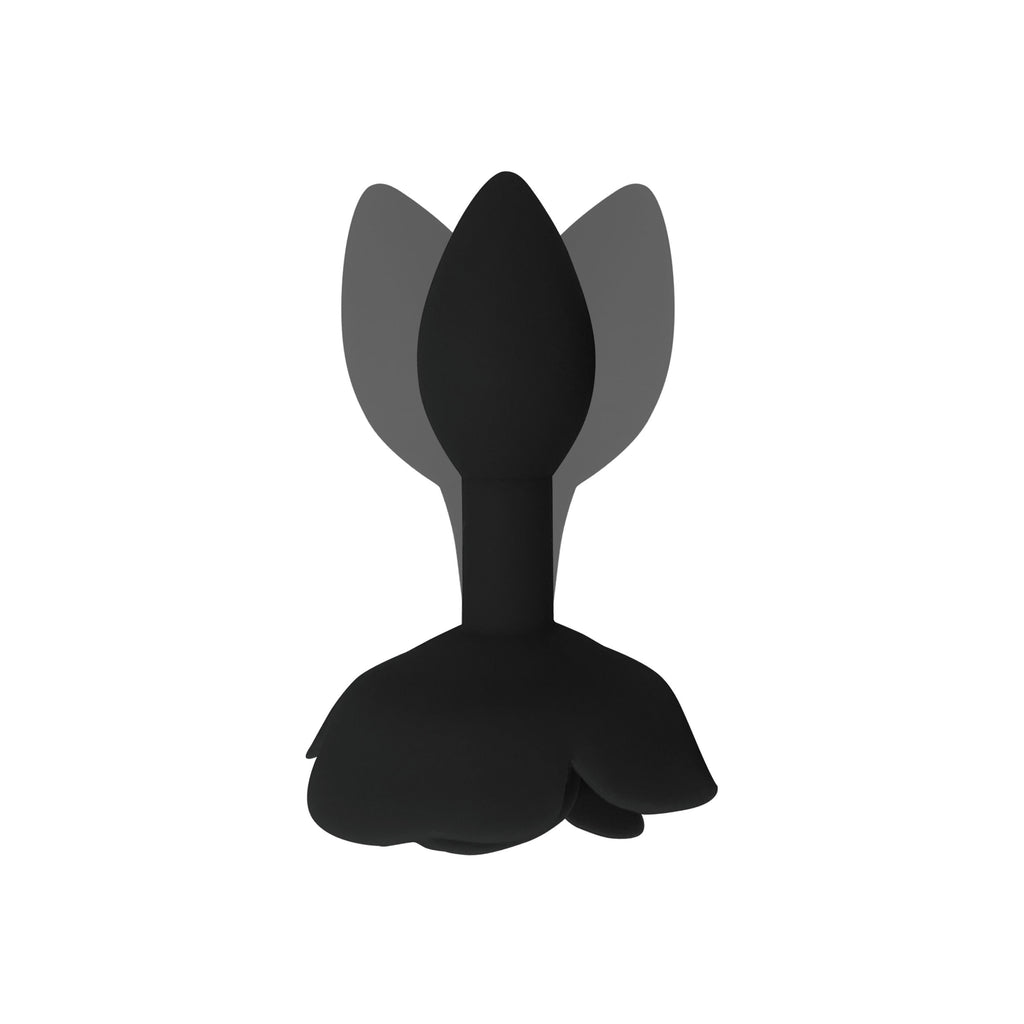 Black Rose Silicone Butt Plug