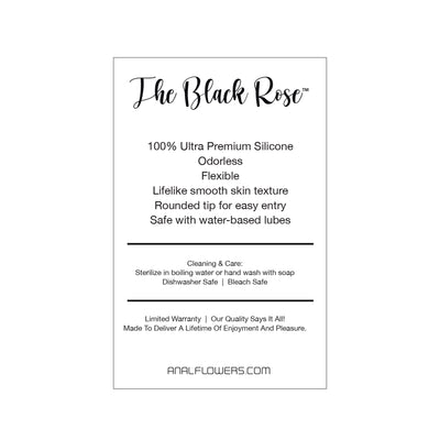 Black Rose Silicone Butt Plug