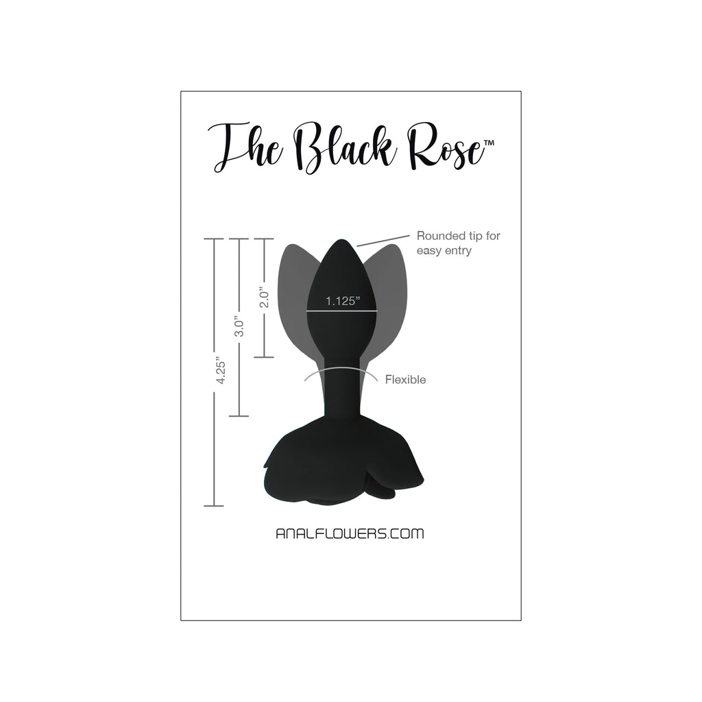 Black Rose Silicone Butt Plug