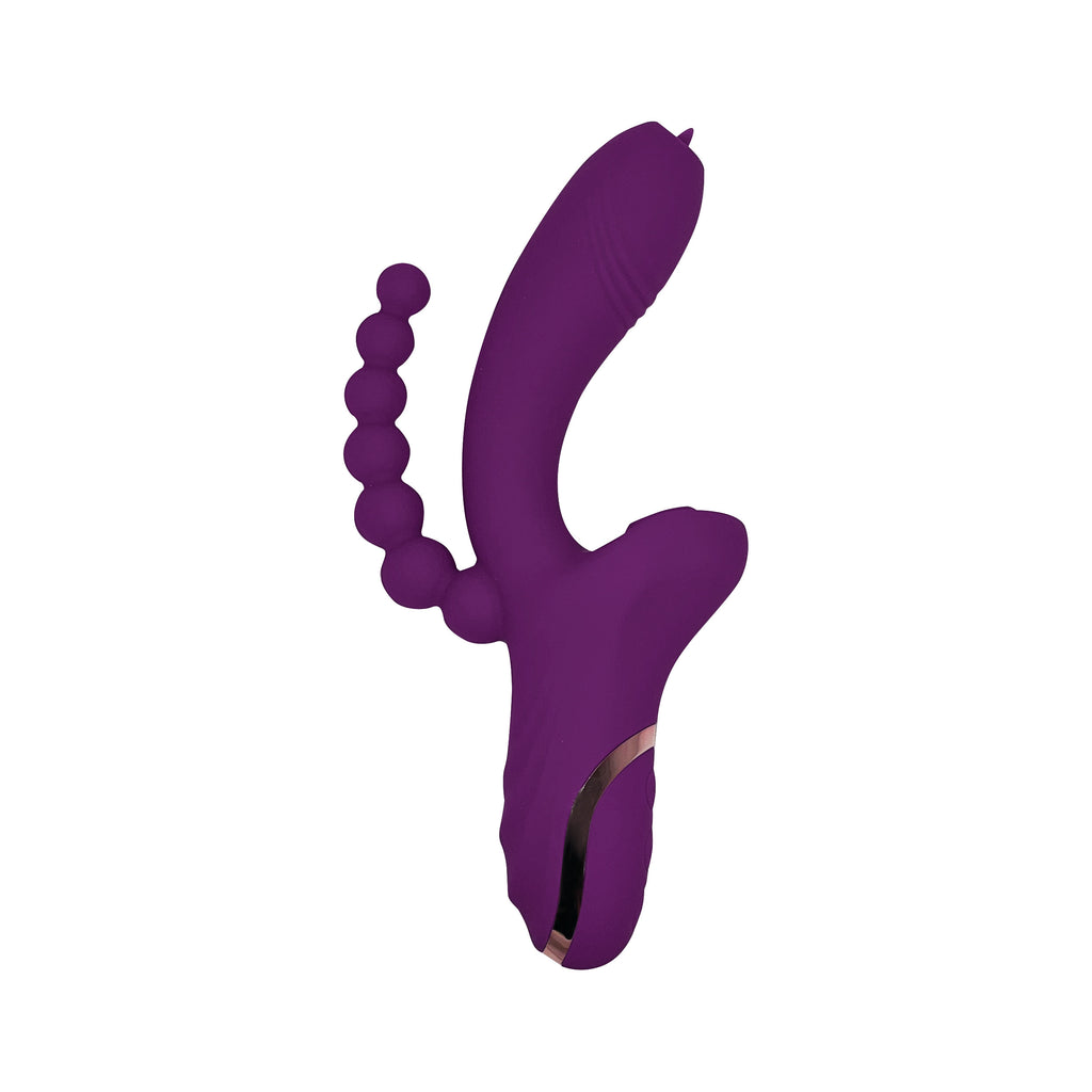 THE LE TROIS EXTREME TRIPLE ACTION VIBRATOR - PURPLE THE LE TROIS EXTREME TRIPLE ACTION VIBRATOR - PURPLE