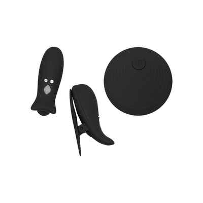 THE DIVA DISCRETE VIBRATING NIPPLE CLAMPS WITH REMOTE - BLACK THE DIVA DISCRETE VIBRATING NIPPLE CLAMPS WITH REMOTE - BLACK