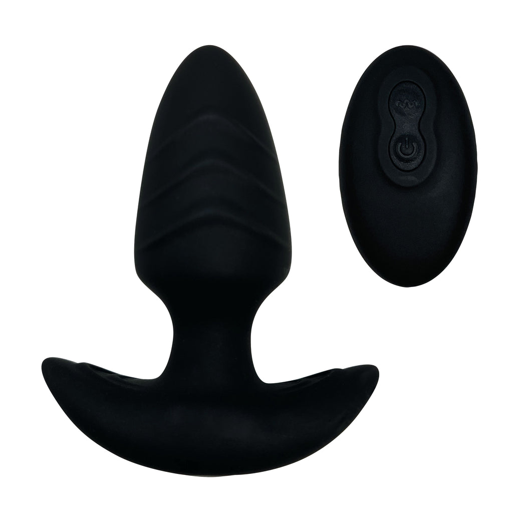 The Blacklist Pleasure Ribbed Twirling Vibration Anal Plug With Remote The Blacklist Pleasure Ribbed Twirling Vibration Anal Plug With Remote