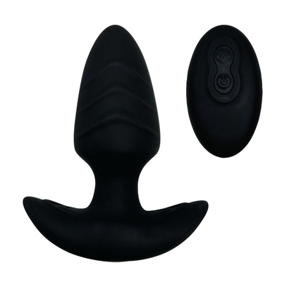 THE BLACKLIST PLEASURE RIBBED TWIRLING VIBRATION ANAL PLUG WITH REMOTE