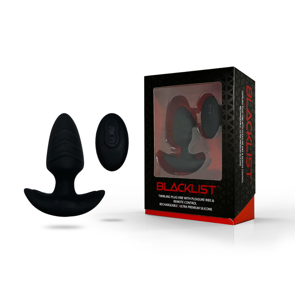 The Blacklist Pleasure Ribbed Twirling Vibration Anal Plug With Remote The Blacklist Pleasure Ribbed Twirling Vibration Anal Plug With Remote