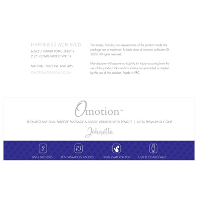 THE OMOTION JOHNETTE SADDLE VIBRATING GRINDER WITH REMOTE