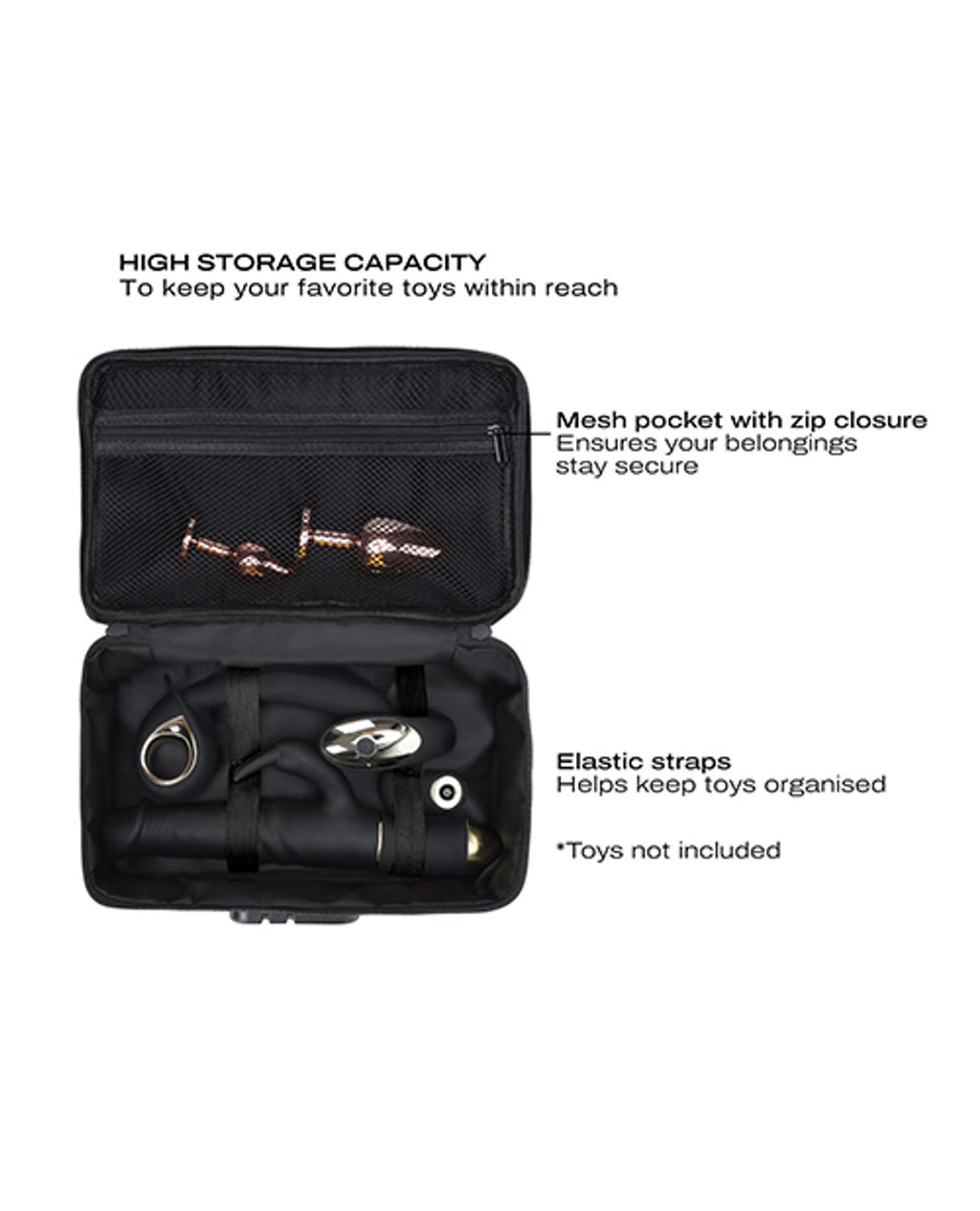 Discreet Adult Toy Storage Box with Combo Lock by Dorcel in Luxury Gold