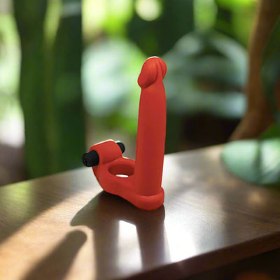 Double Thruster Red DP Cock Ring