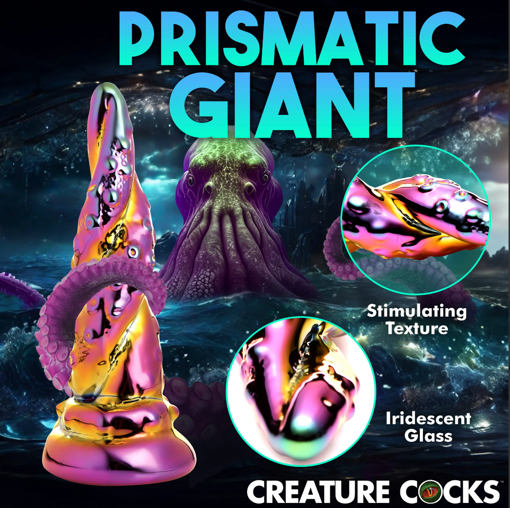 THE ENCHANTRESS RAINBOW GLASS DILDO BY CREATURE COCKS