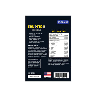 Eruption Double 35MG Male Sexual Enhancement Supplement - 2 Capsules