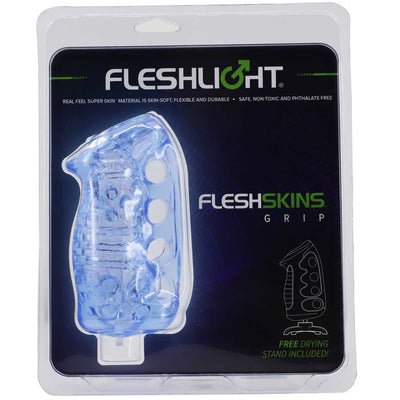 Fleshskins Blue Ice Sleeve with Drying Stand by Fleshlight