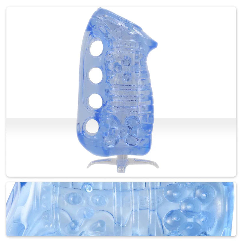 Fleshskins Blue Ice Sleeve with Drying Stand by Fleshlight