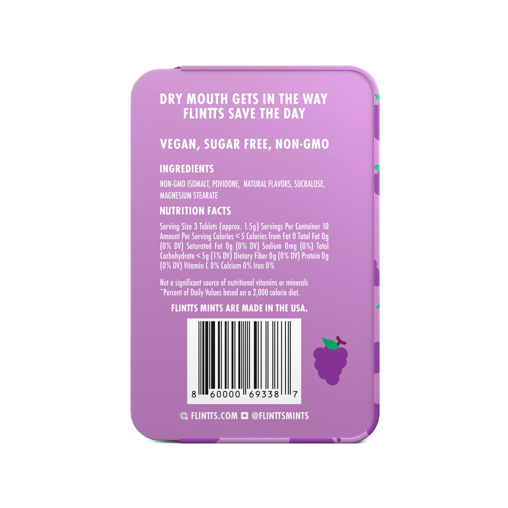 Flintts Mouth Watering Mints in Luxury Grape - F Strength 125