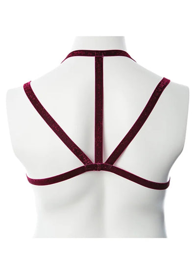 Gender Fluid Sugar Coated Harness in Raspberry - One Size
