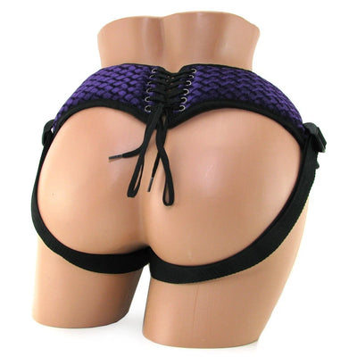 Harness The Moment Velvet Strap-On Corset in Purple