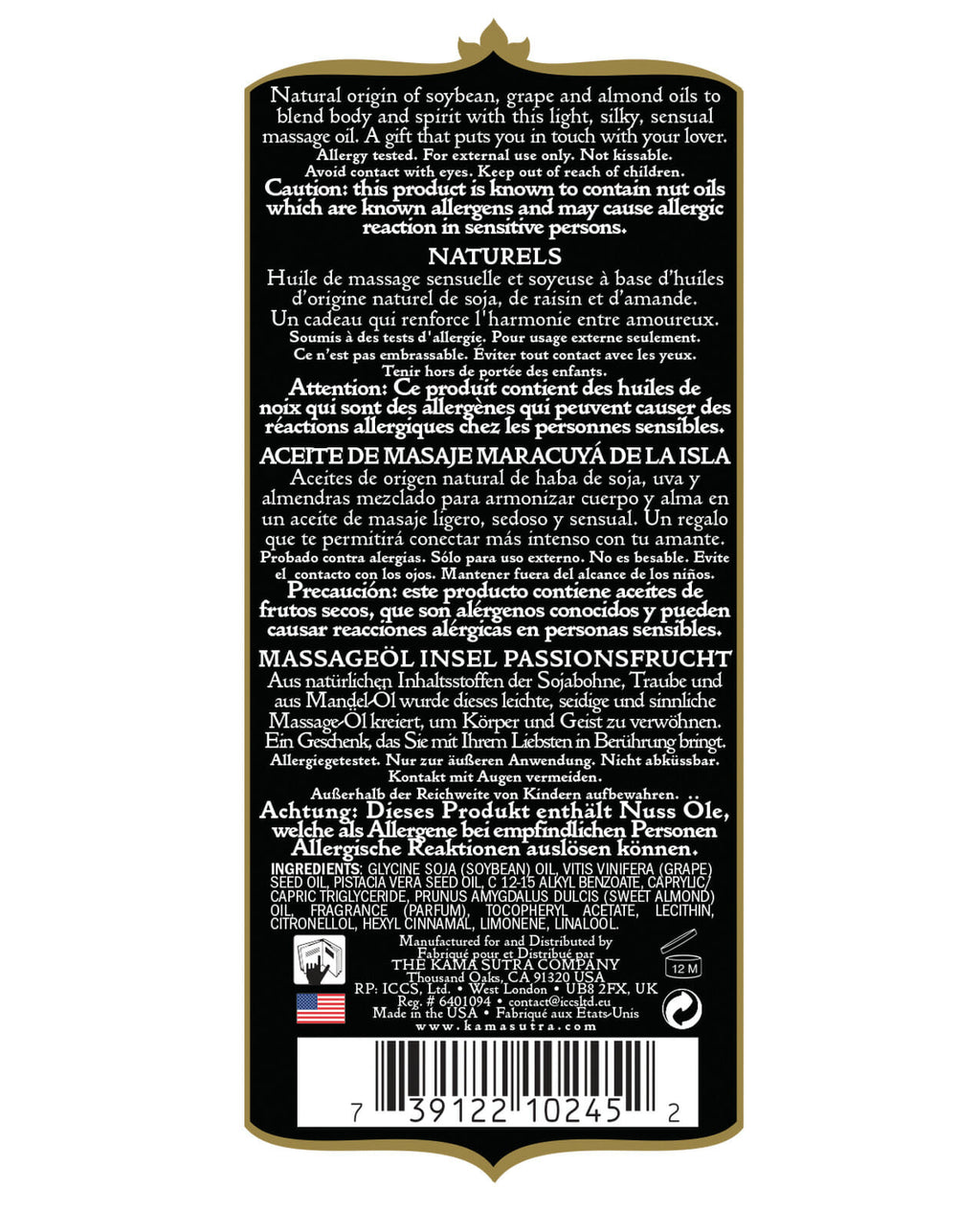 Kama Sutra Island Passion Berry Massage Oil - 8oz