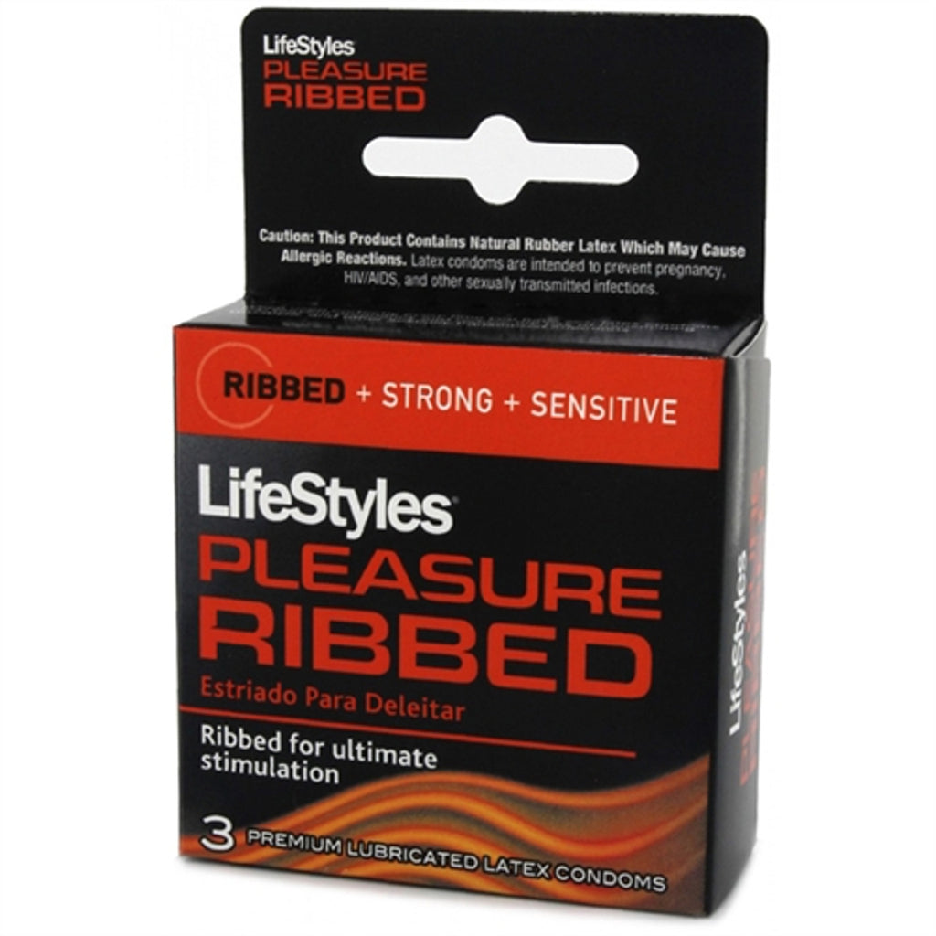 Lifestyles Pleasure Ribbed Condoms - 3 pk