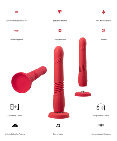 Lovense Gravity Dildo with suction cup, sync to musice and app control
