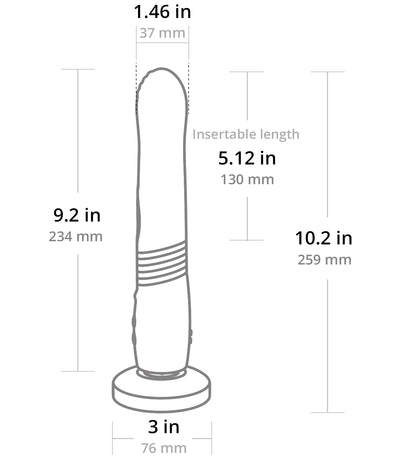 Diagram of Lovense Dildo 9.2